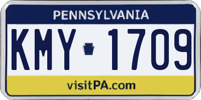 PA license plate KMY1709