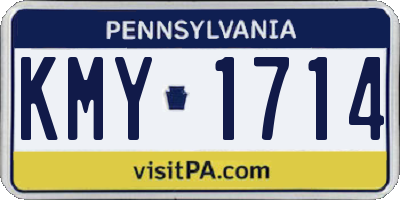 PA license plate KMY1714