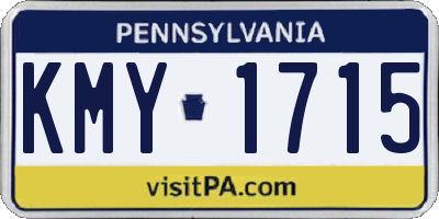 PA license plate KMY1715