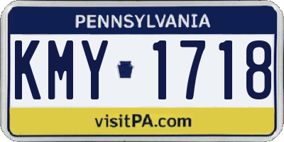PA license plate KMY1718