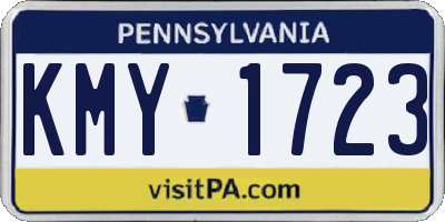 PA license plate KMY1723