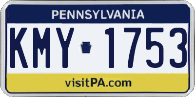 PA license plate KMY1753