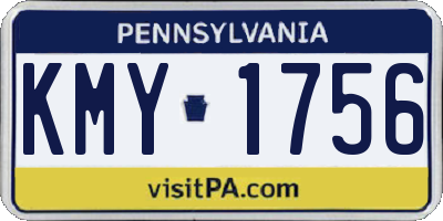 PA license plate KMY1756
