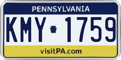 PA license plate KMY1759