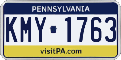 PA license plate KMY1763