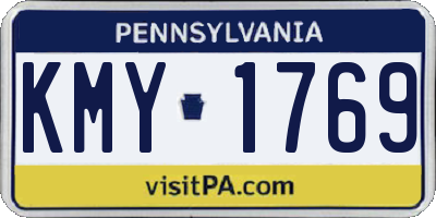 PA license plate KMY1769