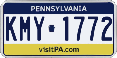 PA license plate KMY1772