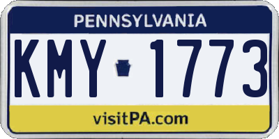 PA license plate KMY1773
