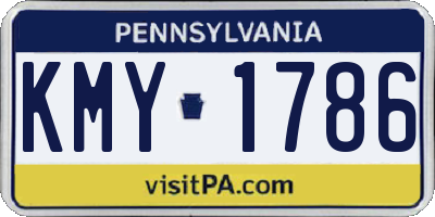 PA license plate KMY1786