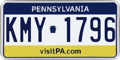 PA license plate KMY1796
