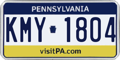PA license plate KMY1804