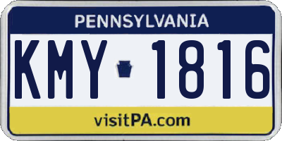 PA license plate KMY1816