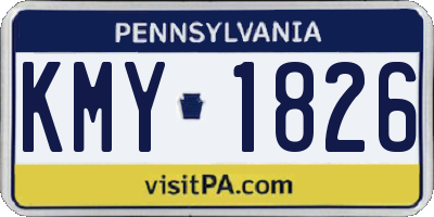 PA license plate KMY1826