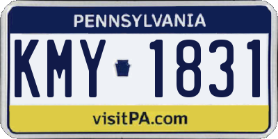 PA license plate KMY1831
