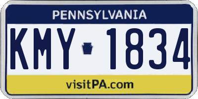 PA license plate KMY1834