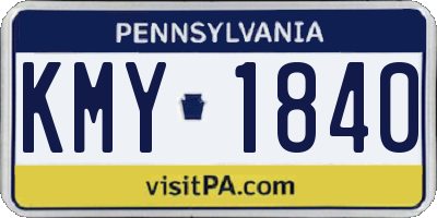 PA license plate KMY1840