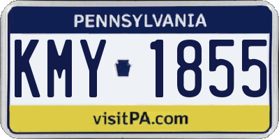 PA license plate KMY1855