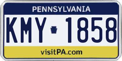 PA license plate KMY1858