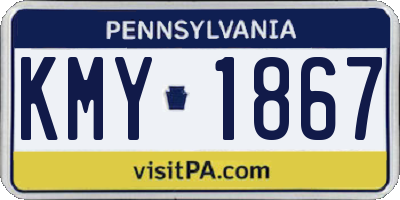 PA license plate KMY1867