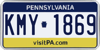 PA license plate KMY1869