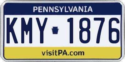 PA license plate KMY1876