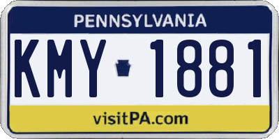 PA license plate KMY1881