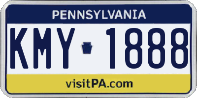 PA license plate KMY1888
