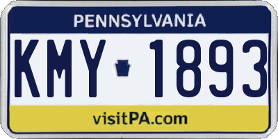 PA license plate KMY1893