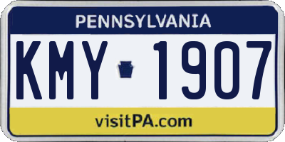 PA license plate KMY1907