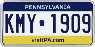 PA license plate KMY1909