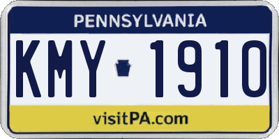 PA license plate KMY1910
