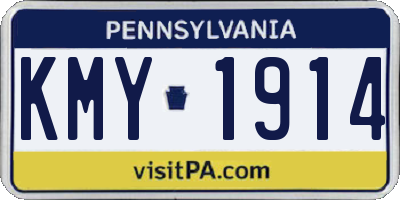 PA license plate KMY1914