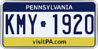 PA license plate KMY1920