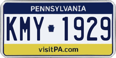 PA license plate KMY1929