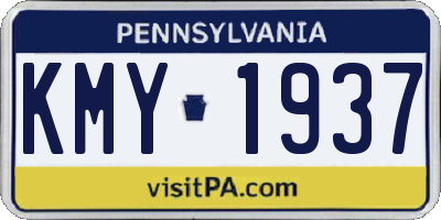 PA license plate KMY1937