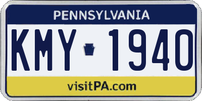 PA license plate KMY1940