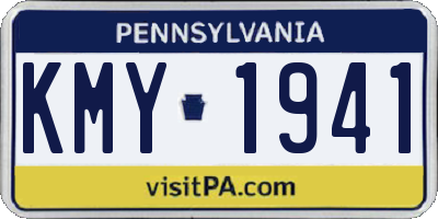PA license plate KMY1941