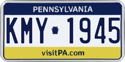 PA license plate KMY1945