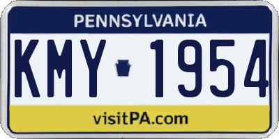 PA license plate KMY1954