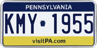 PA license plate KMY1955