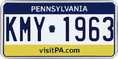PA license plate KMY1963