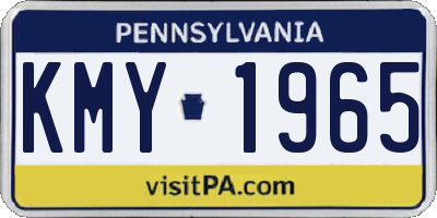 PA license plate KMY1965