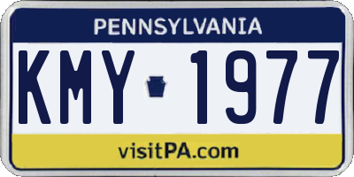 PA license plate KMY1977