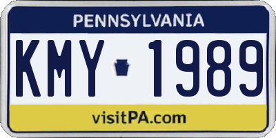 PA license plate KMY1989