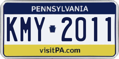 PA license plate KMY2011