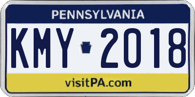 PA license plate KMY2018