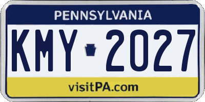 PA license plate KMY2027