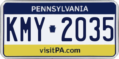 PA license plate KMY2035