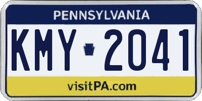 PA license plate KMY2041