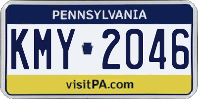 PA license plate KMY2046